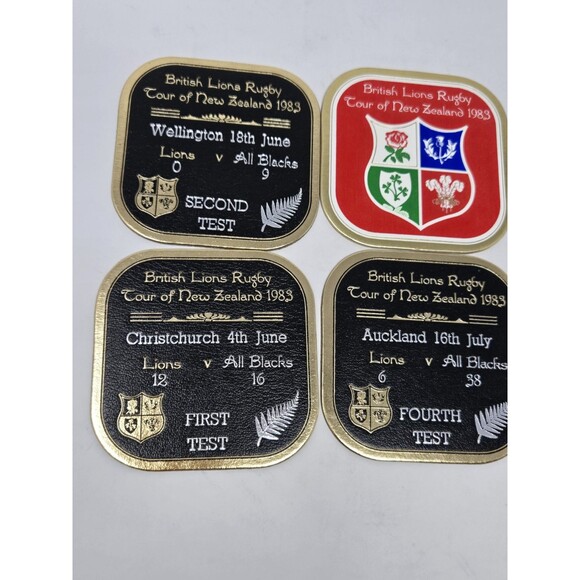 VINTAGE CARDBOARD COASTERS BRITISH LIONS RUGBY TOUR OF NEW ZEALAND 1983 SET OF 6 - Picture 7 of 11
